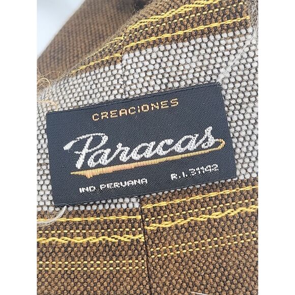 Paracas Peruvian Llama Alpaca Wool Tie Brown - Picture 3 of 3